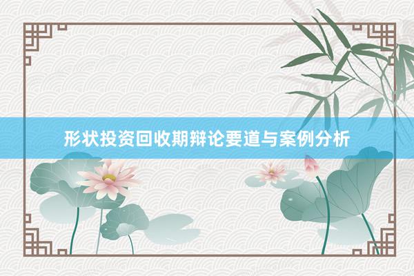 形状投资回收期辩论要道与案例分析