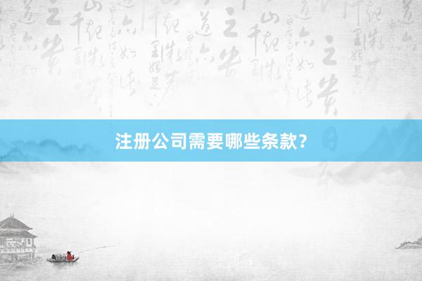 注册公司需要哪些条款？