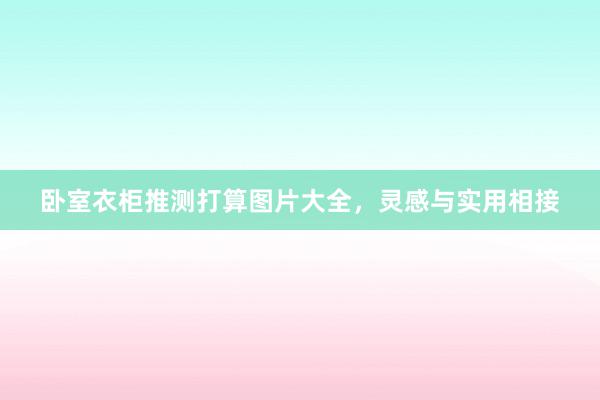 卧室衣柜推测打算图片大全，灵感与实用相接
